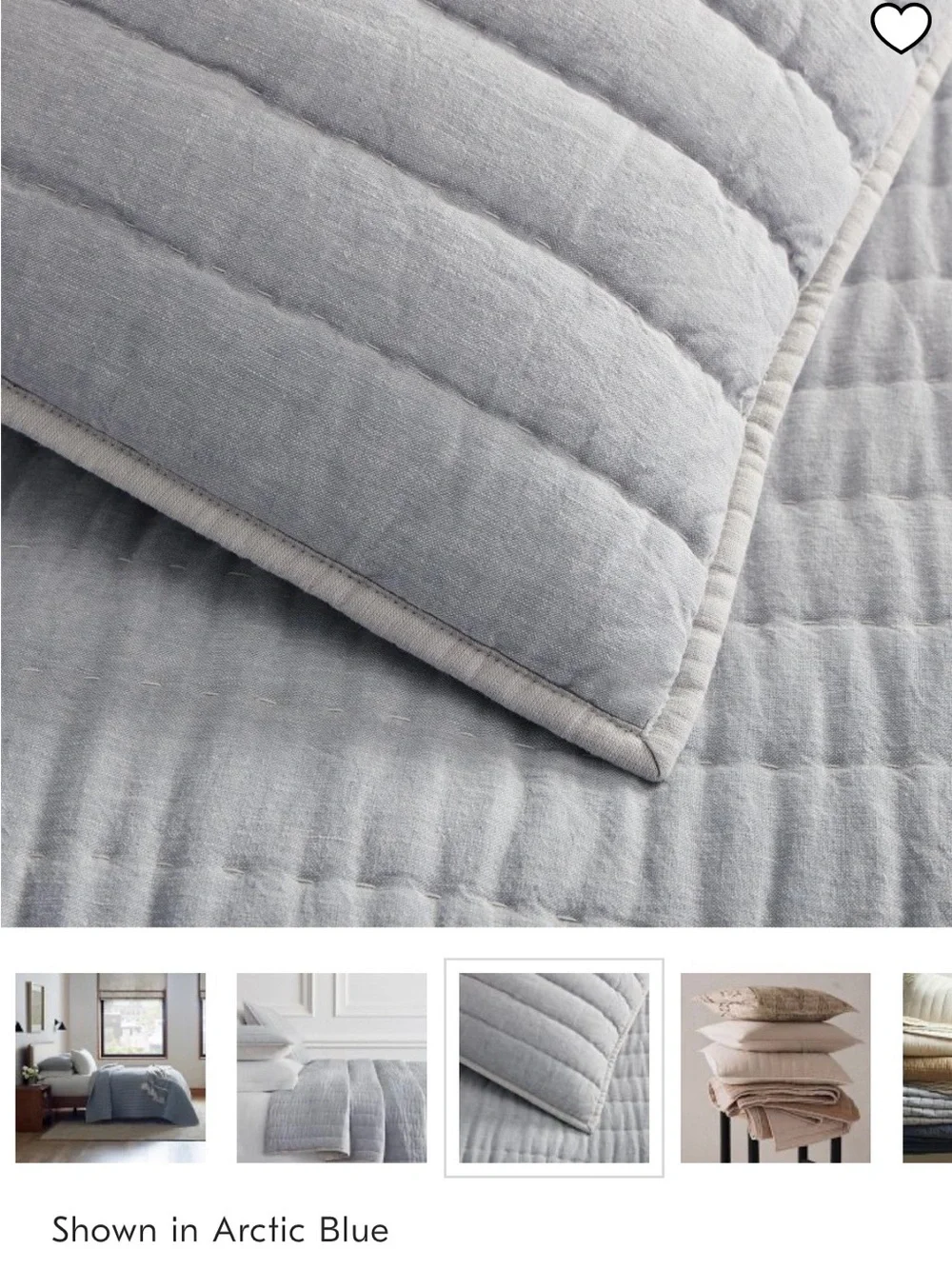 2 West Elm European Flax Linen and Cotton Pick Stitch Arctic Blue King Shams (2)